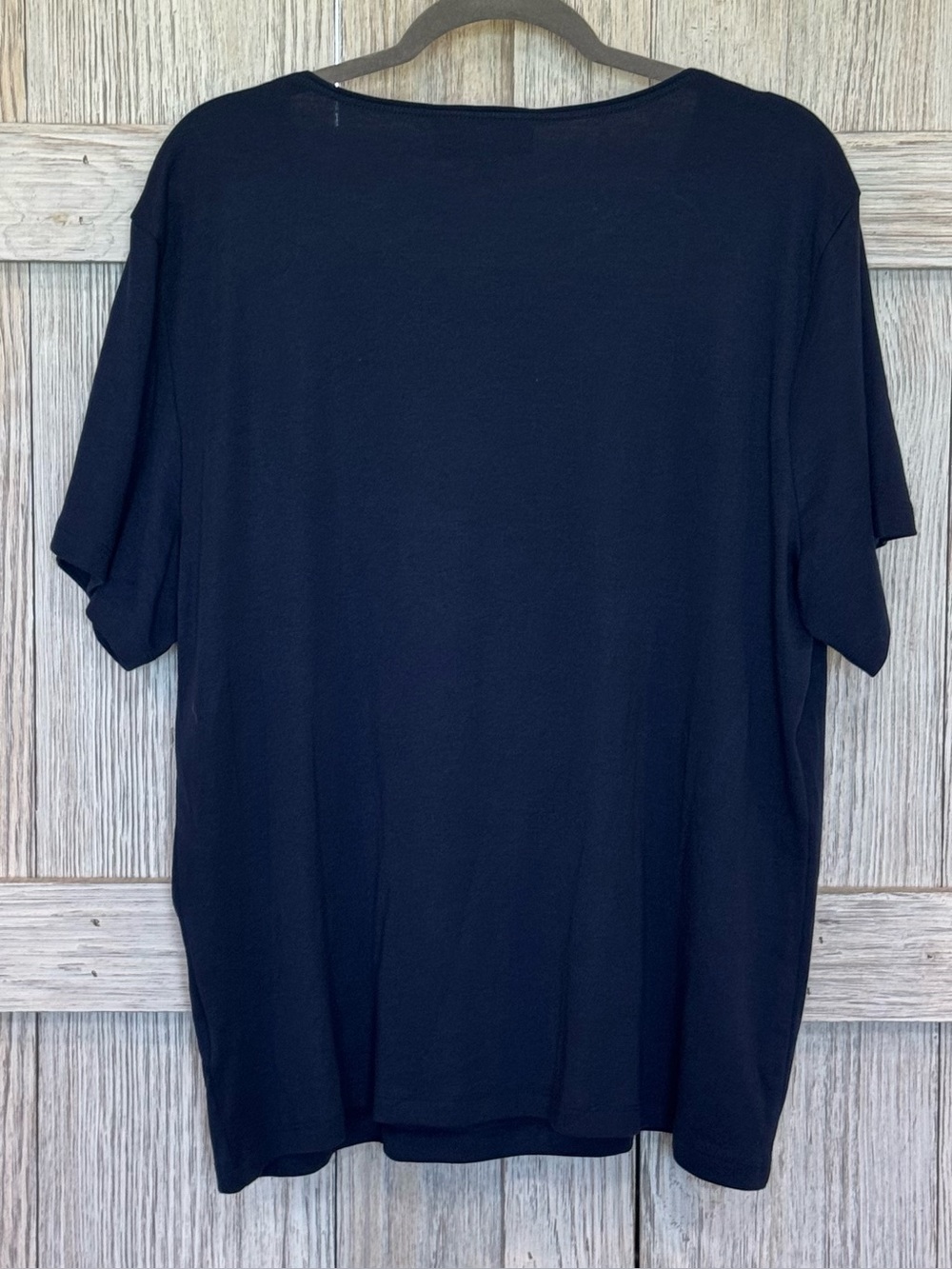 Karen Scott Intrepid Blue Short-Sleeve Tee with American Flag Design Sz 2X - Picture 2 of 5